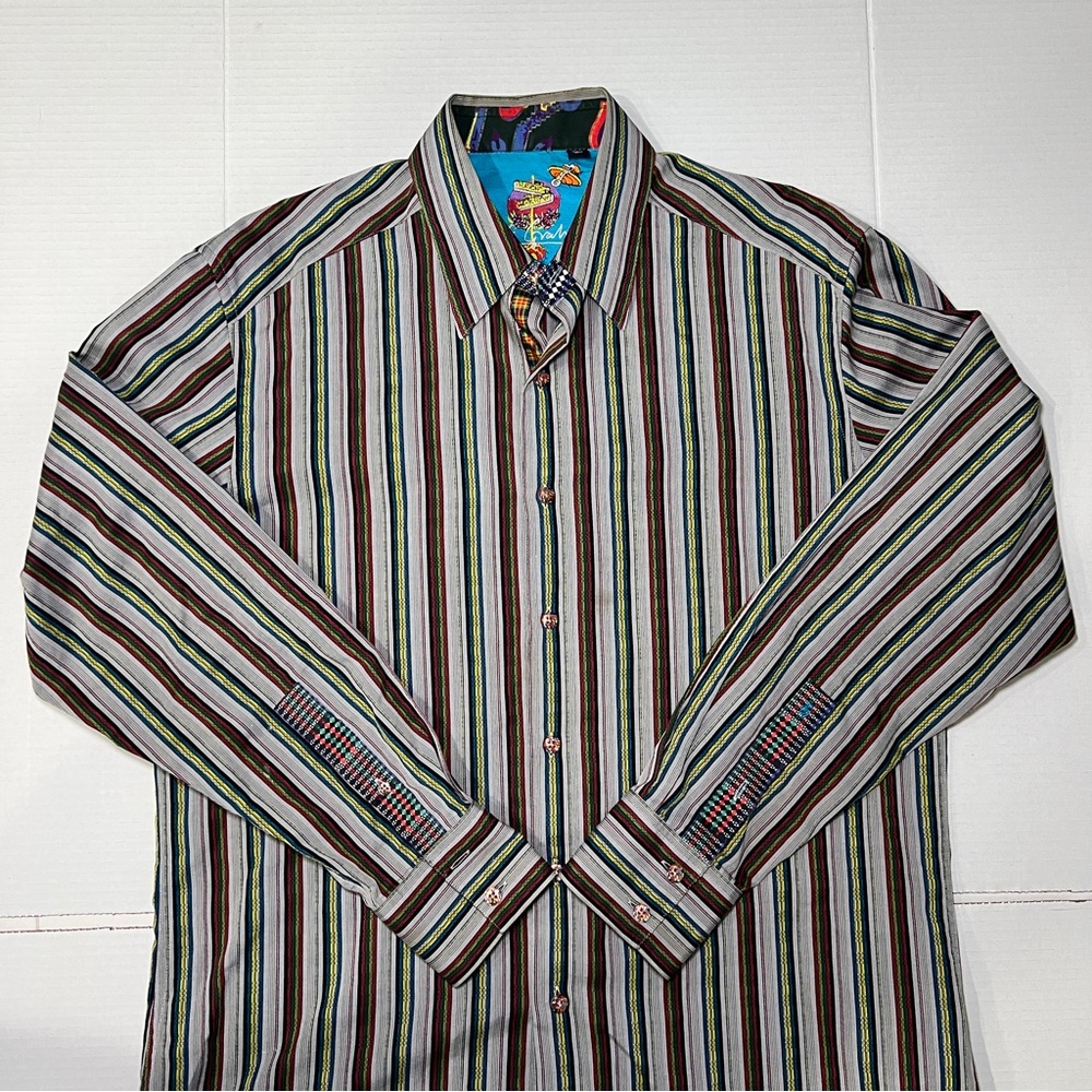 Robert Graham Haight Ashbury multicolor striped shirt. Men’s Medium